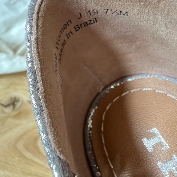 NIB TRASK FARRAH PERFORATED FLATS 7 PEWTER METALLIC LASER CUT LOAFER CASUAL - Picture 8 of 11